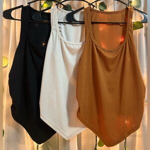 Women's Tank Tops - Black, Cream, and Brown
